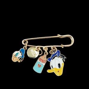 2/$20 Brand New Disney Donald Duck Gold Pin With Charms